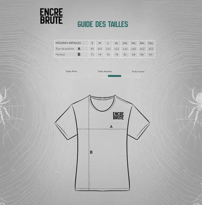 Trouve la coupe parfaite. Guide des tailles Encre Brute.